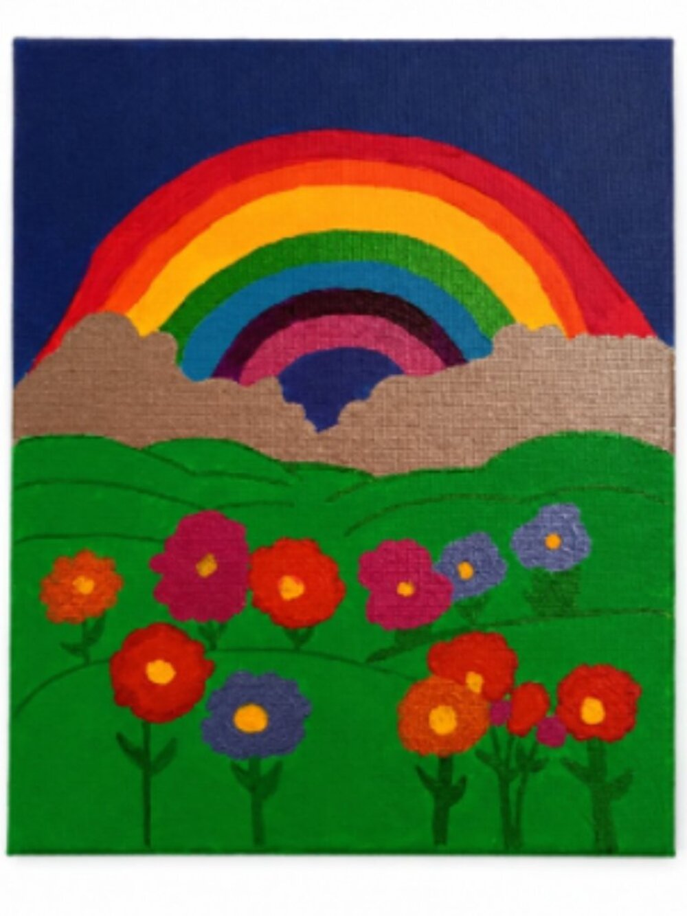 Rainbow Wall Art Painting Colorful Canvas Home Decor Abstract Rainbow Art Flower